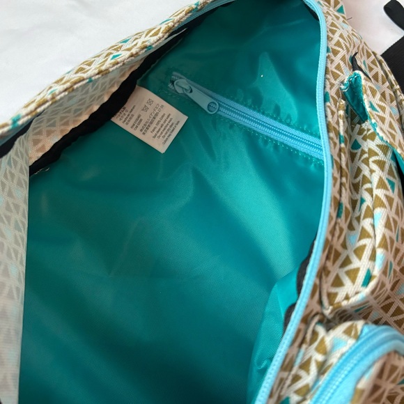 Kavu Rope Sling Bag Backpack Beige Teal/Brown Triangle Geometric Mini Specks - Picture 4 of 8